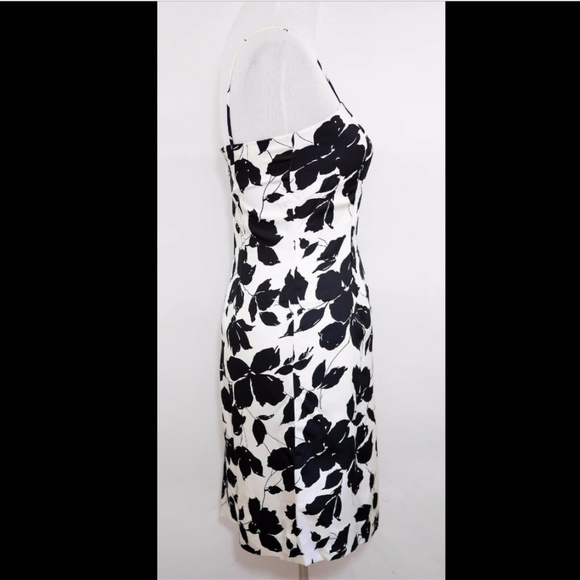 ANN TAYLOR Black & beige floral silk dress NEW - Picture 4 of 8